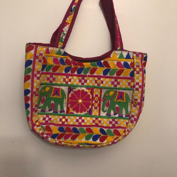 Multicoloured Indian Embroidered Bag - Picture 2 of 3